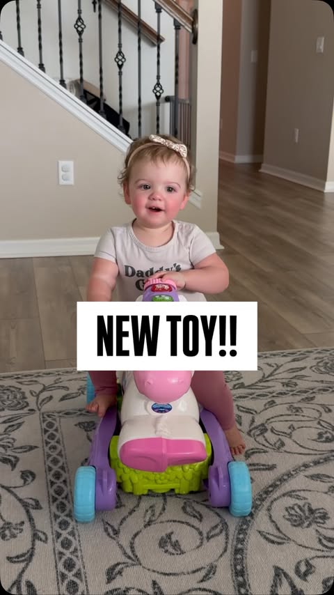 Instagram post by @christian__toth for VTech Toys USA. Caption reads: With Norah getting closer to walking on her own,....