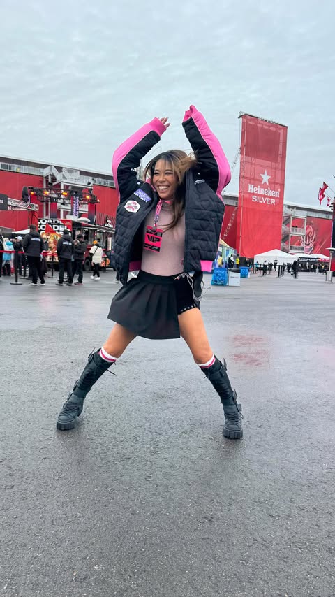 Instagram post by @sulheejessica for Hello Kitty. Caption reads: [...] experience @f1 for my first time with....