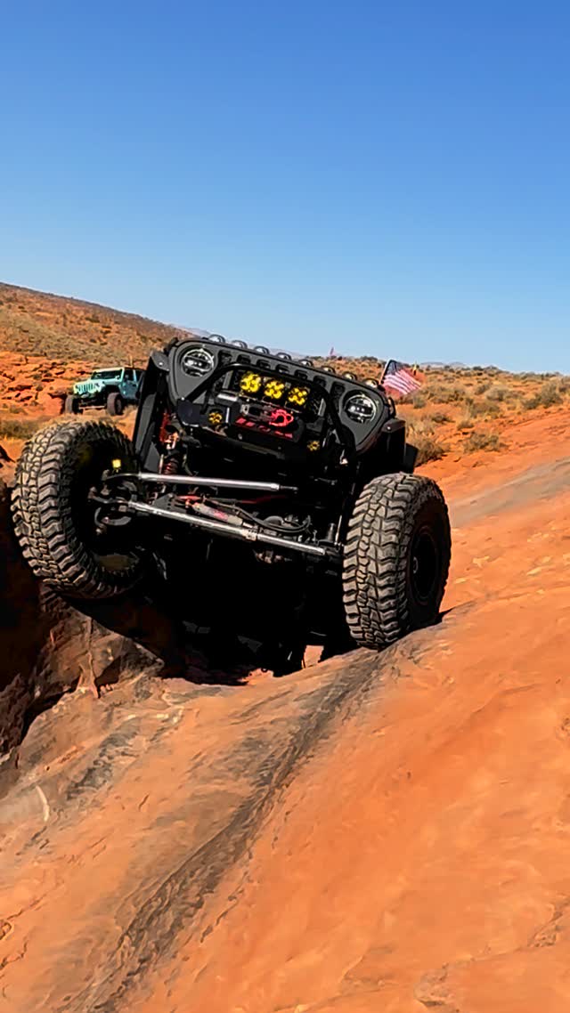 Instagram post by @spartacus_the_jt for EZ FLATE. Caption reads: [...] @4x4spod @bajadesigns @rpm_steering @ezflate....