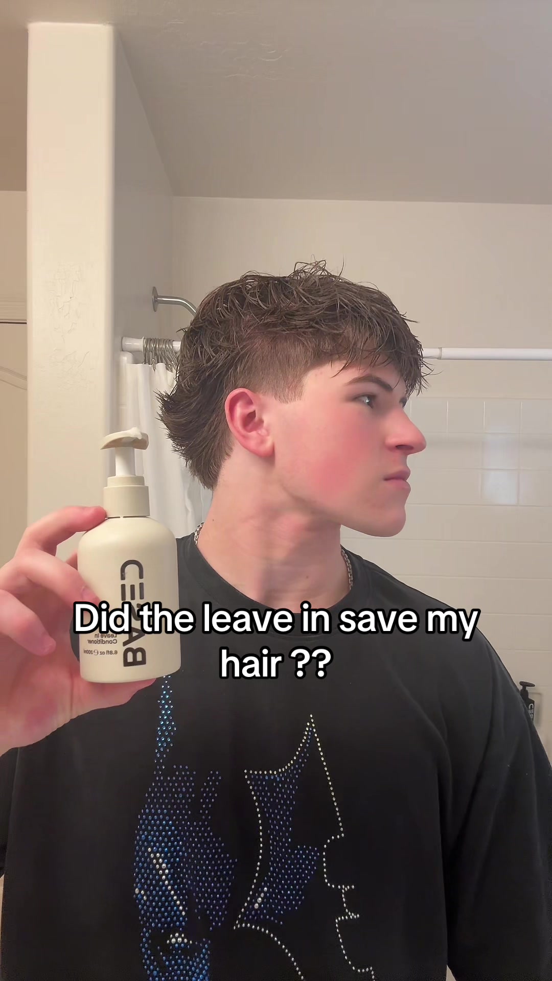 TikTok post by @dug.gymm for Based BodyWorks. Caption reads: @BASED#leaveinconditioner#basedbodyworks#hair#chad....