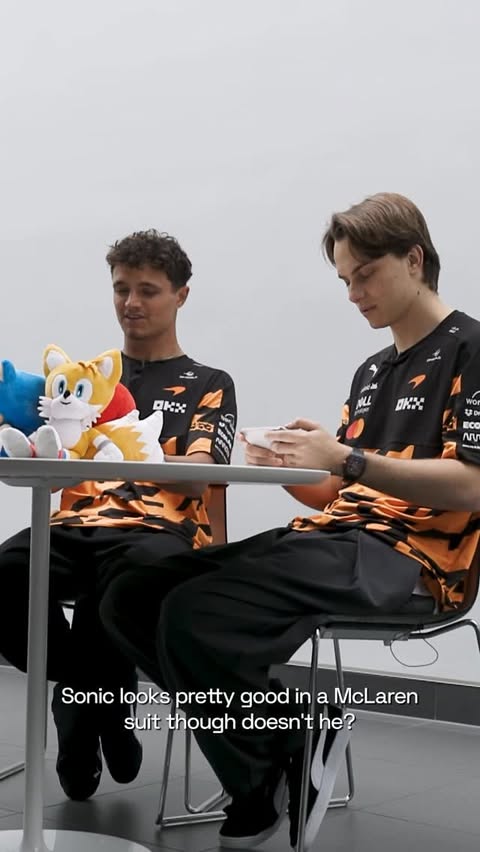 Instagram post by @sonicthehedgehog for McLaren. Caption reads: Sonic’s new look 😍 Sonic is wearing the McLaren....
