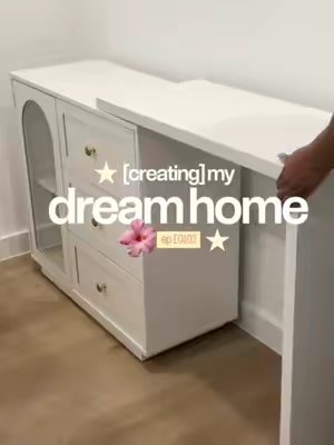 TikTok post by @noteasilybrokan_ for Royalcraft. Caption reads: This @Royalcraft Home Vanity Desk is a 2/3-in-1....