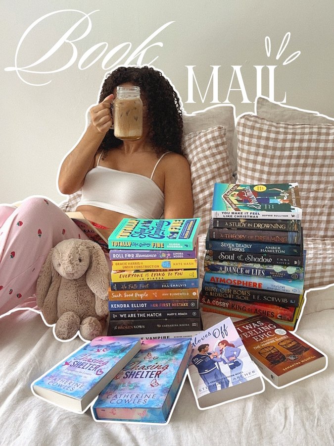 Instagram post by @whisperingchapters for Epic Reads. Caption reads: (massive) book mail 📚📦🎀

From PR boxes to ARCs....