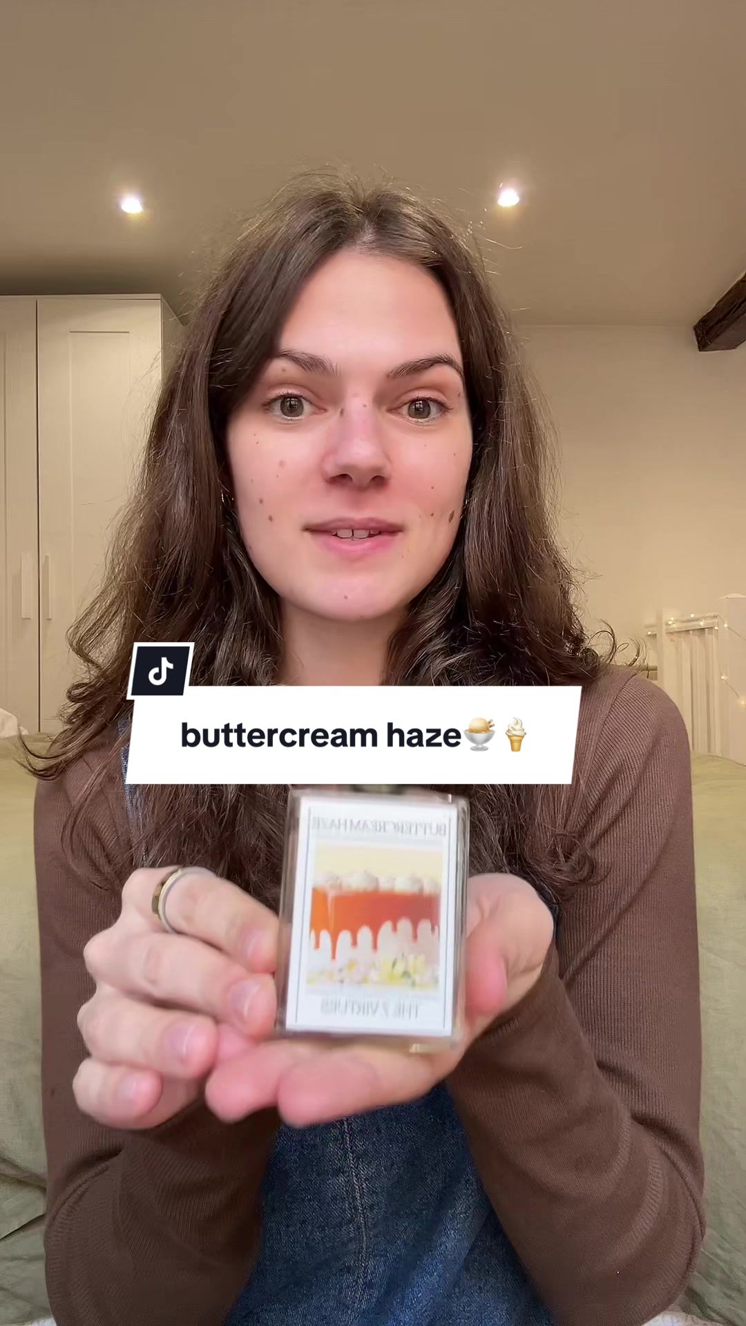 TikTok post by @perfumerism for The 7 Virtues. Caption reads: [...] I am in love 🎂⭐ Buttercream Haze by @The 7....