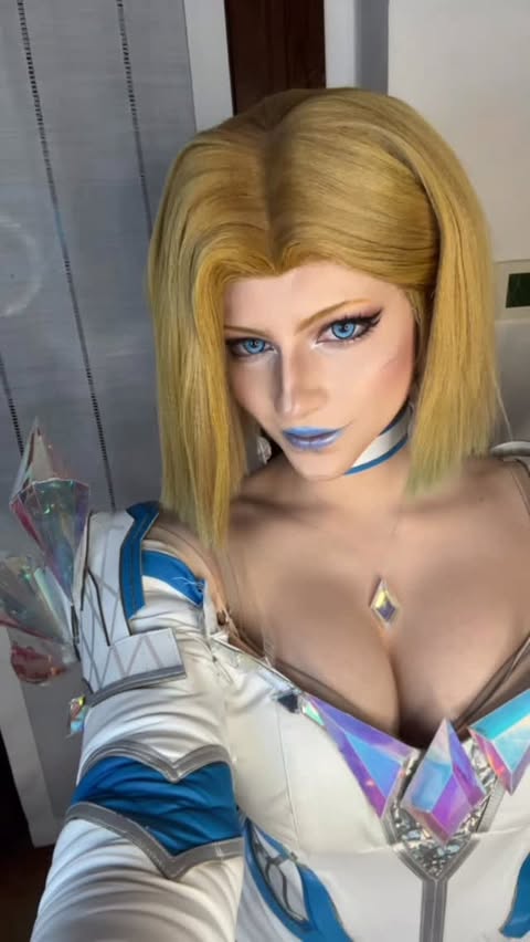 Instagram post by @curly.natsu for MocoQueen. Caption reads: Fun fact about this cos: before making Emma Frost....