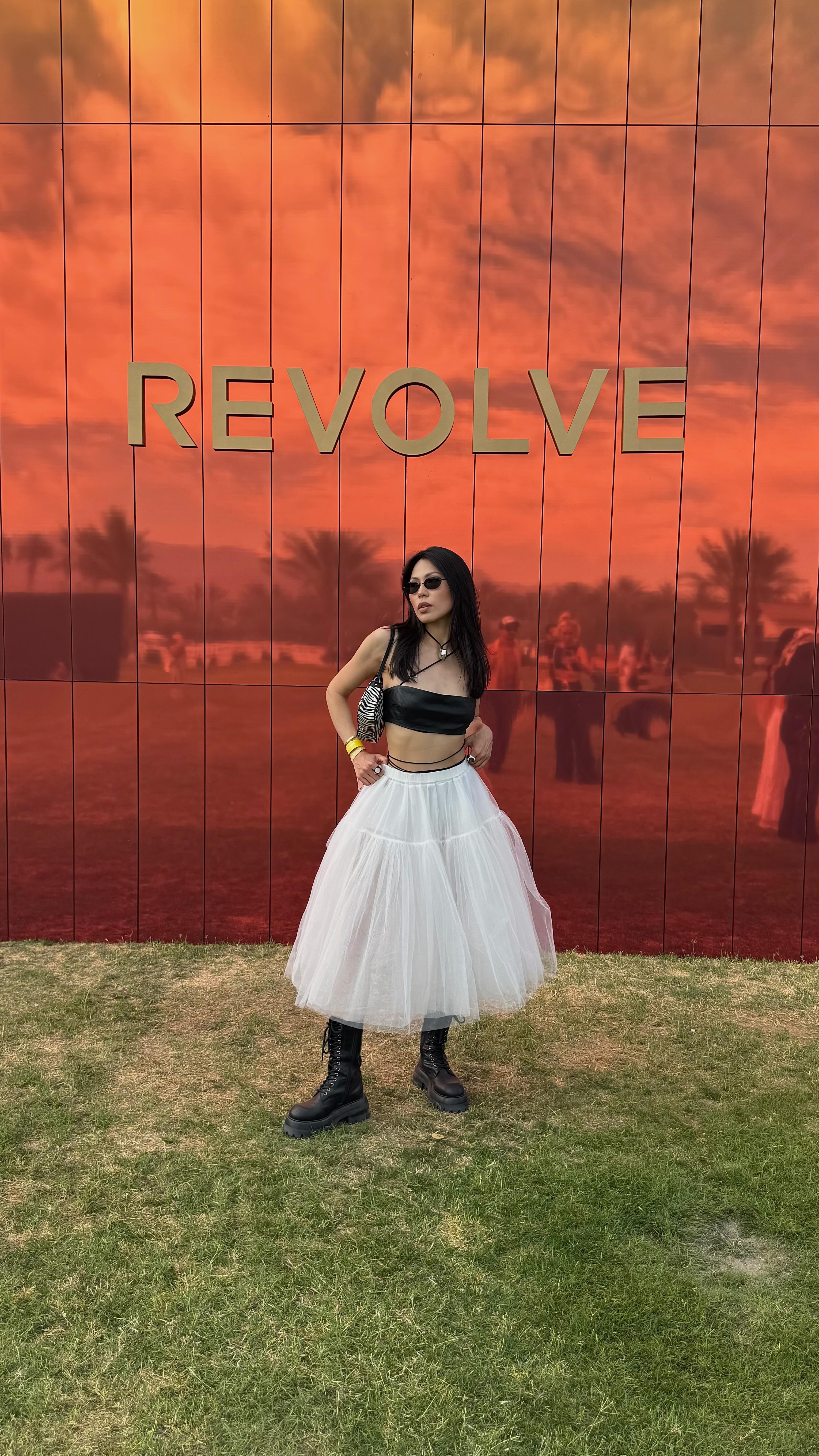 Instagram post by @mmmaddie___ for REVOLVE. Caption reads: Desert dreams do come true — thank you @revolve....