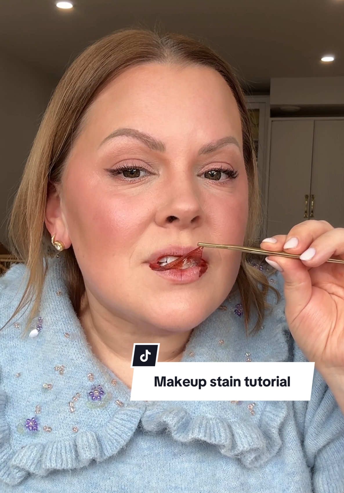 TikTok post by @selenamup for Sacheu. Caption reads: [...] is waterproof and transfer proof is a yes....