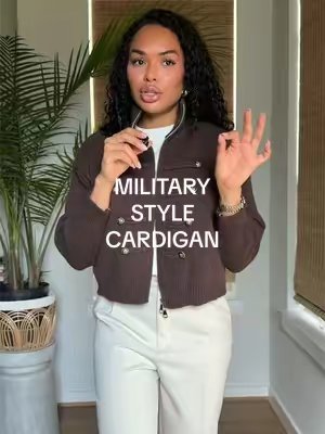 TikTok post by @vzeexo for Katch Me Chic. Caption reads: The perfect cardigan 🤩 @Katch Me Chic....