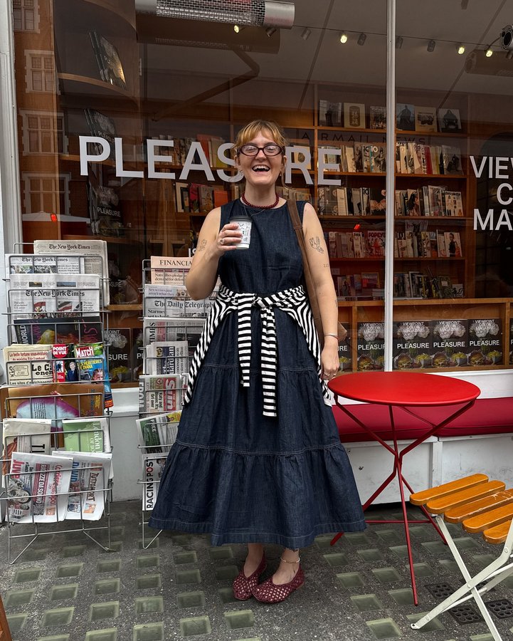 Instagram post by an influencer for Finery London. Caption reads: [...] grab a coffee? ☕️📰 Dress @finerylondon *....