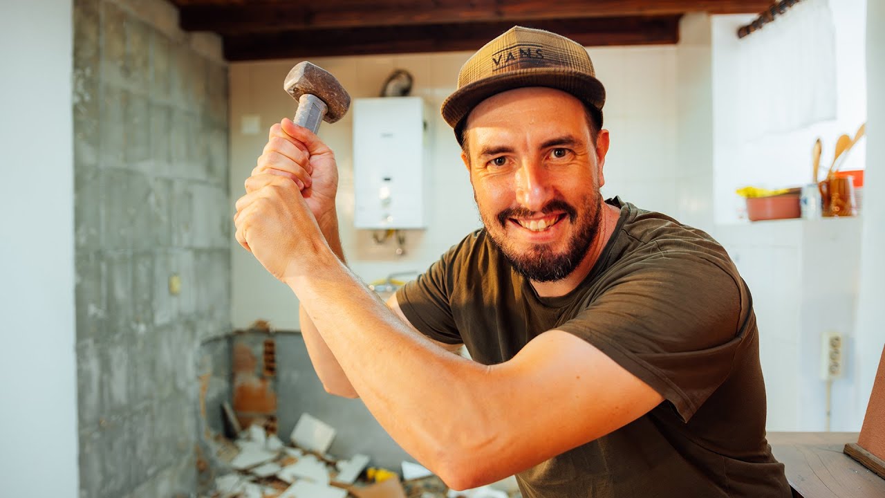 YouTube post by @theindieprojects for Squarespace. Caption reads: A Fresh Start: Kitchen Demo & the First Step Into....