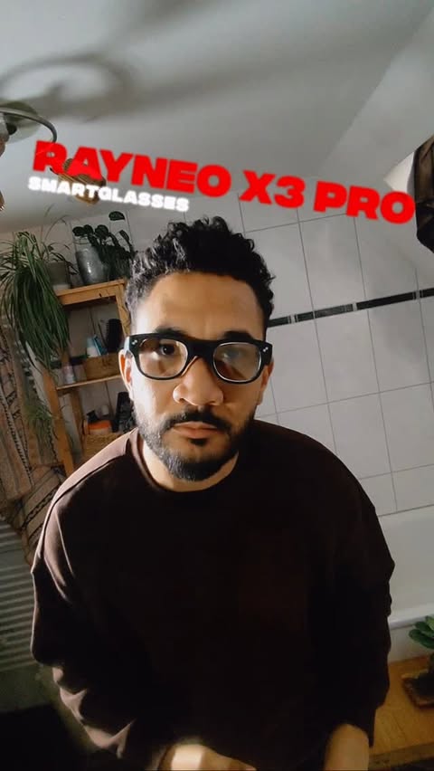 Instagram post by @fabian.videograf for RayNeo. Caption reads: [...] to get POV Shots and much more with the....