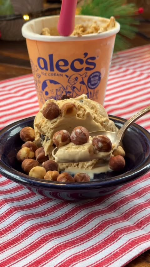 Instagram post by @whosagoodlizard for Alec's Ice Cream. Caption reads: @alecsicecream GROUNDWORK Coffee & Toffee already....