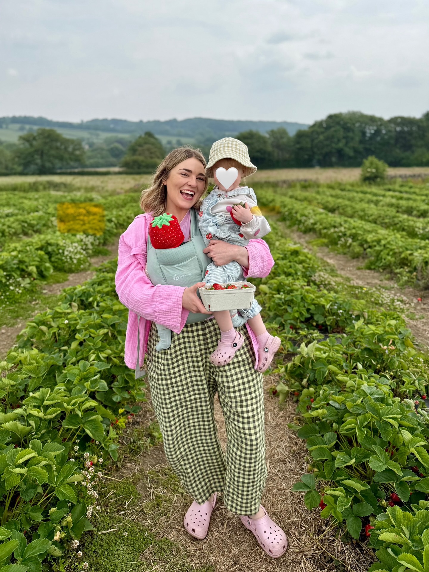 Instagram post by @megmonde for Stokke. Caption reads: June round-up 🥰

🍓 strawberry picking season 
🍭....