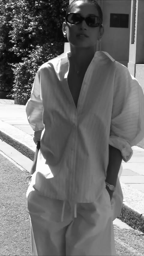 Instagram post by @moya for COS. Caption reads: [...] 🤍 summer whites and soft tailoring....