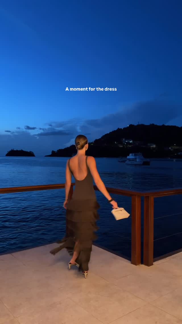 Instagram post by @maddison_lynn for Sandals Resorts. Caption reads: [...] vacation dress & I’m off to dinner....