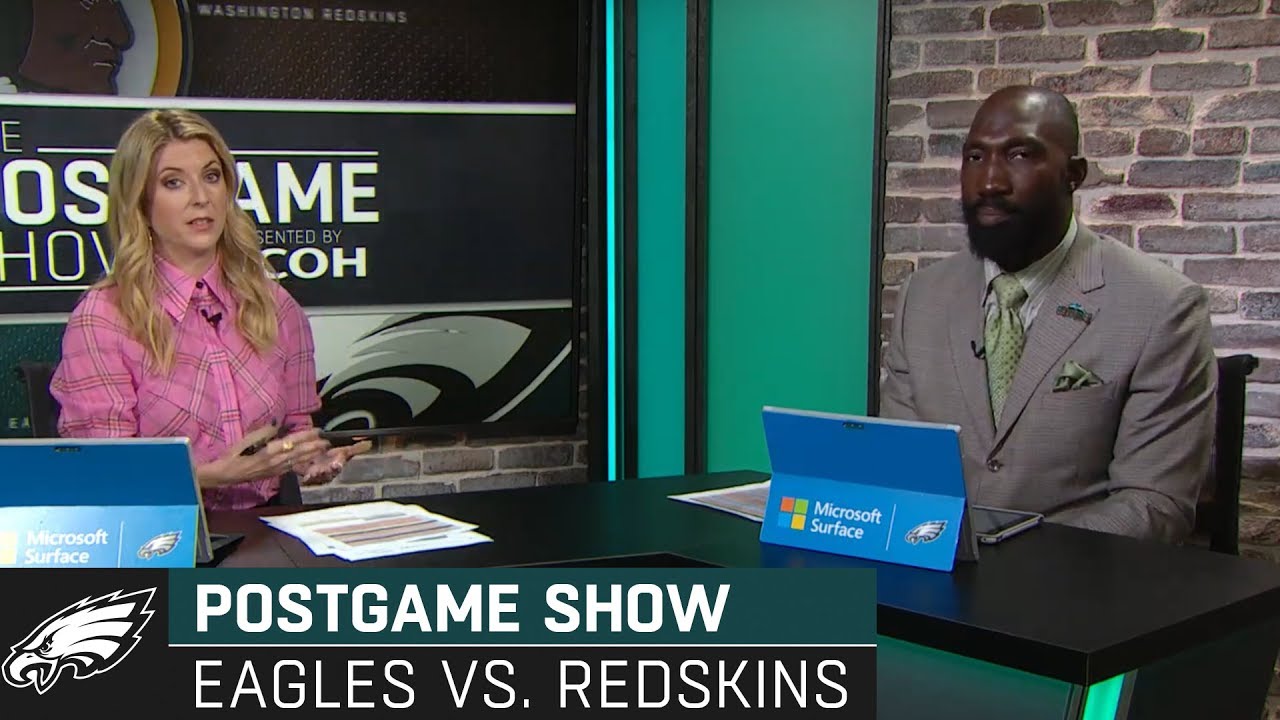 YouTube post by @eagles for Philadelphia Eagles. Caption reads: Philadelphia Eagles vs. Washington Redskins....