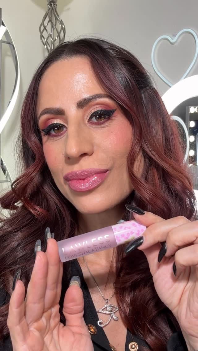 Instagram post by @makeupbysharonjoy for LAWLESS Beauty. Caption reads: LOVESHACKFANCY X LAWLESS DUO
@lawless 

Get ready....