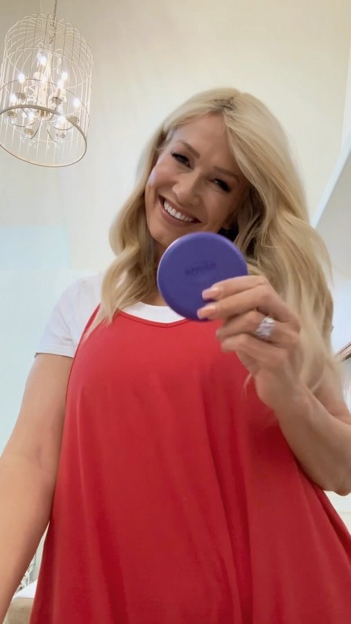 Instagram post by @notenoughnelsons for SmileDirectClub. Caption reads: Adding @smiledirectclub aligners to my morning....