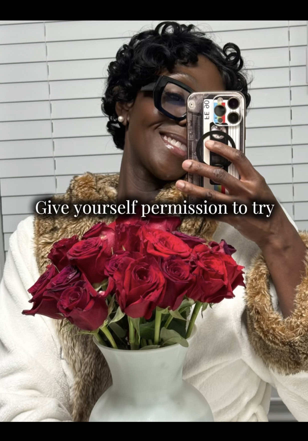 TikTok post by @thetoexperience for NYX Professional Makeup HR. Caption reads: Give yourself permission to try #selfimprovement....