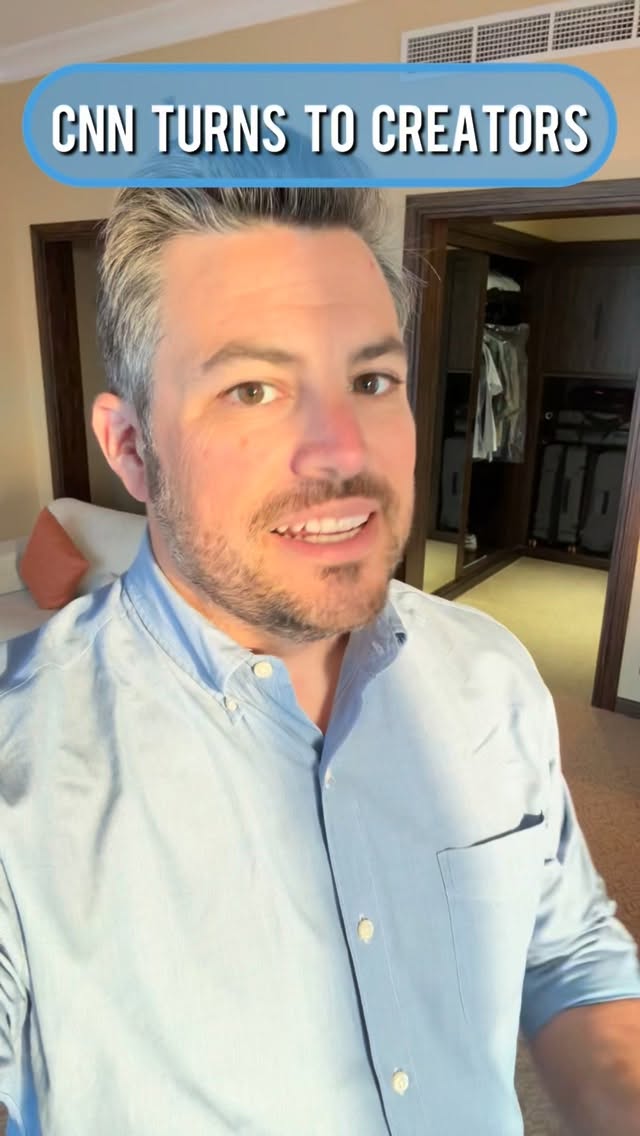 Instagram post by @producer.patrick for Hollywood Reporter. Caption reads: Would you trust creators to deliver the news the....