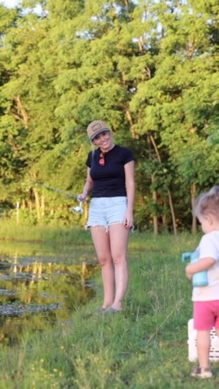 Instagram post by @alliembutler for SCHEELS. Caption reads: [...] fishing, hunting, boating, or grilling,....
