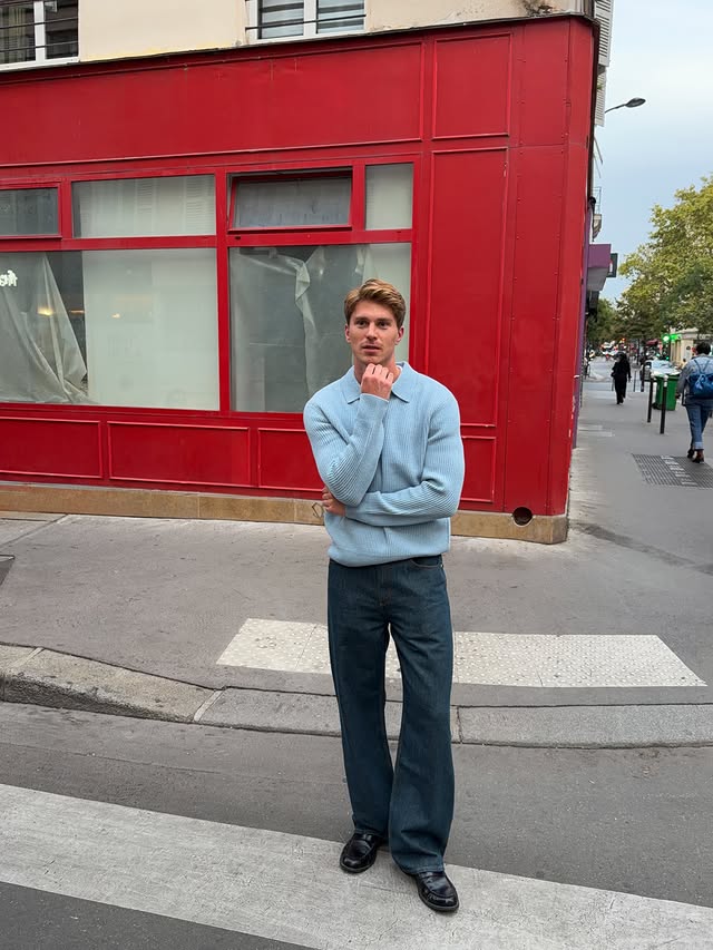 Instagram post by @philsoda for Sandro Paris. Caption reads: In pari with @sandroparis 🇫🇷 (anzeige).