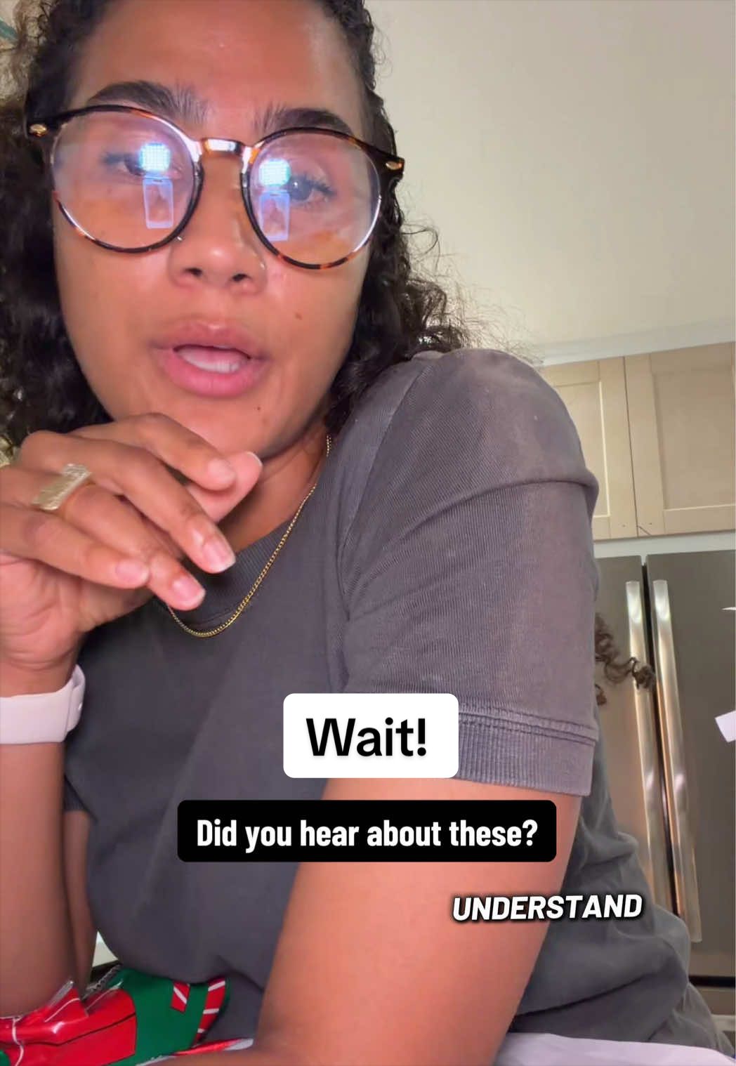 TikTok post by an influencer for QVC. Caption reads: [...] set. #kringleexpress #giftbags #qvc....