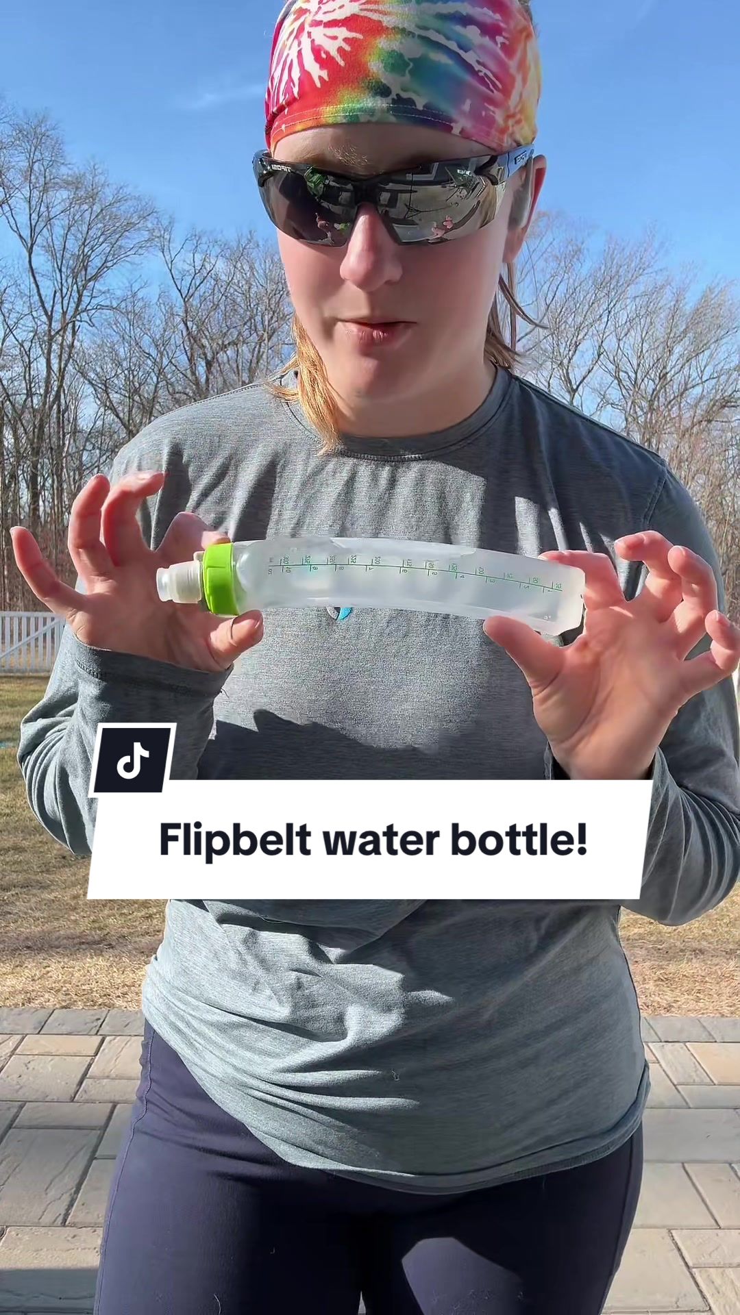 TikTok post by @becki.runs for FlipBelt. Caption reads: [...] #marathon #halfmarathon #runmotivation....