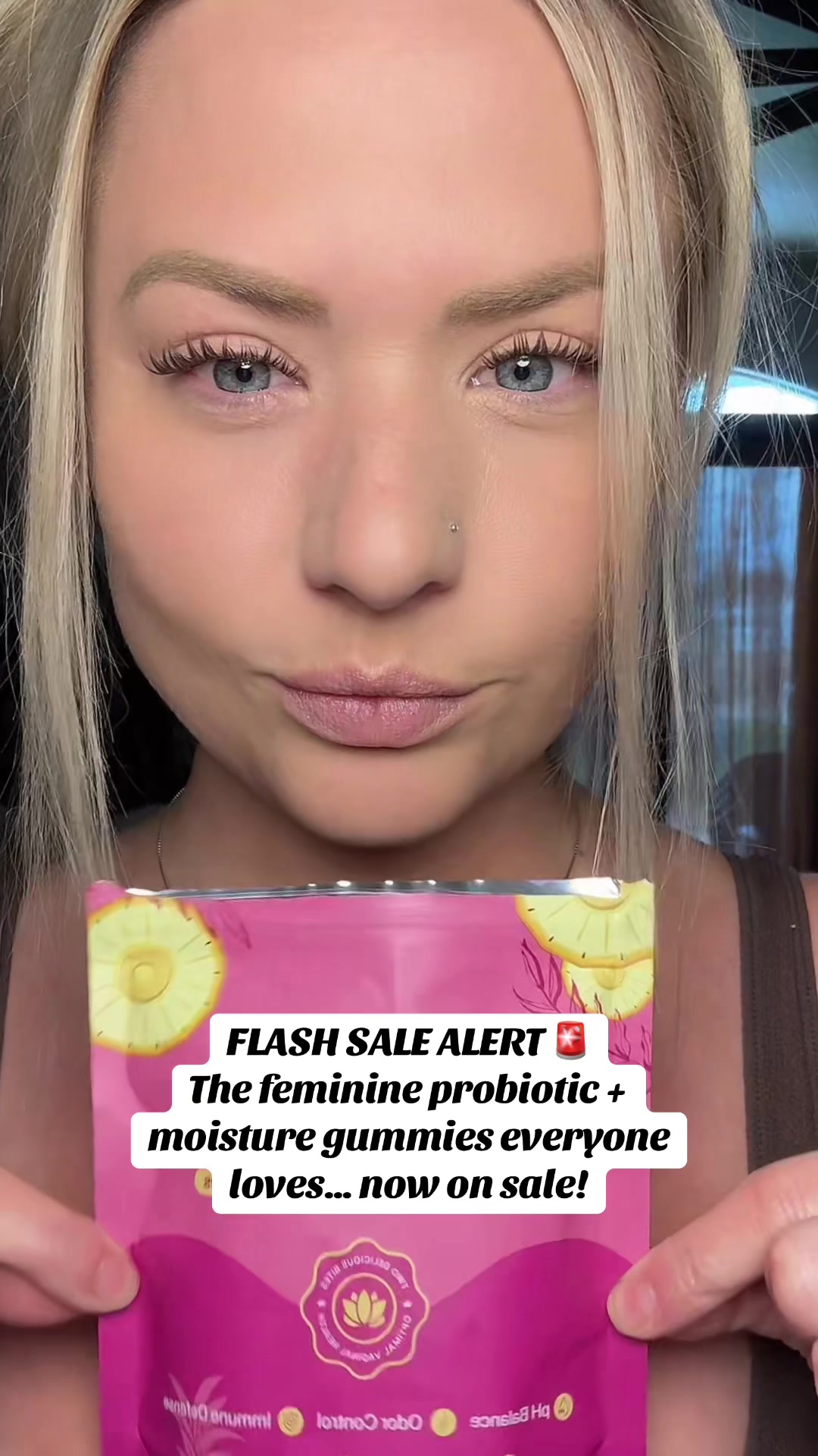 TikTok post by @anuhmazing for KittyQueen. Caption reads: [...] gummies are ON SALE right now 💗 @KittyQueen....