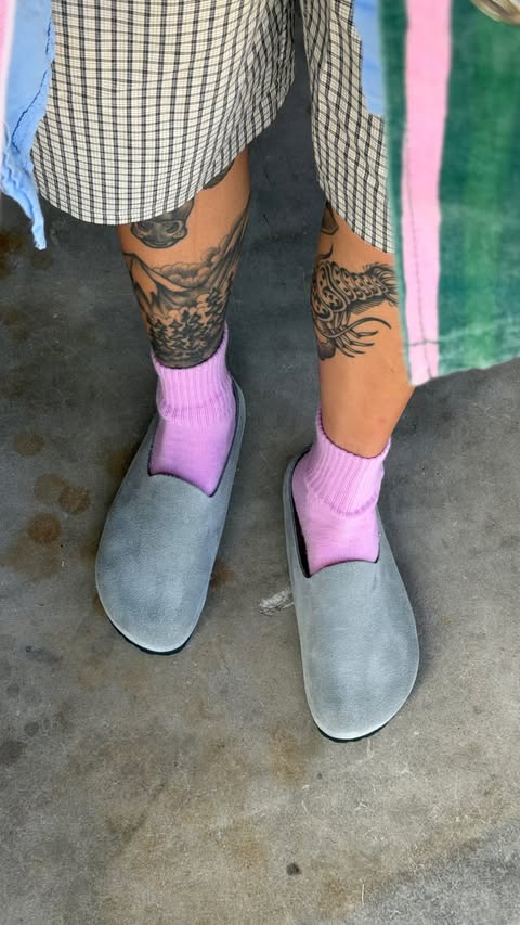Instagram post by @taympala for Birkenstock. Caption reads: Catch me wearing my @birkenstockusa Amsterdam....