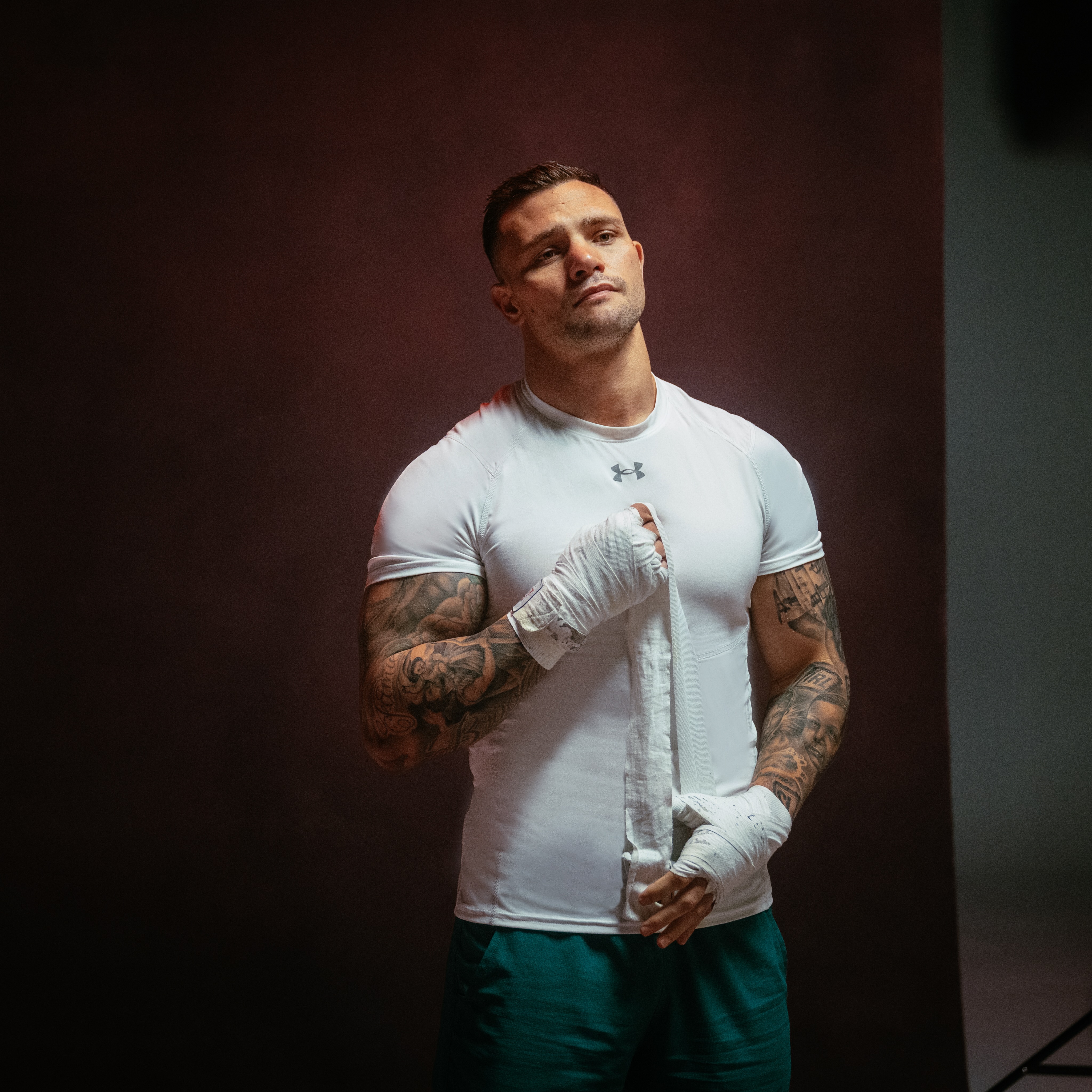 Instagram post by @kevinlerena for Under Armour. Caption reads: [...] Built For It. #BuiltForIt #UAHeatGear....