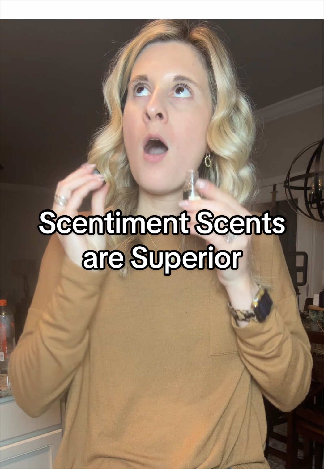 TikTok post by @its_ashley_j for Scentiment. Caption reads: Scentiment is 1000% worth the hype #scentiment....