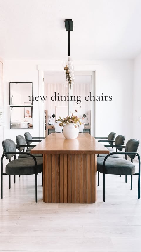 Instagram post by @jennhallak for Denver Modern. Caption reads: ad | Our new dining chairs from @denver_modern are....