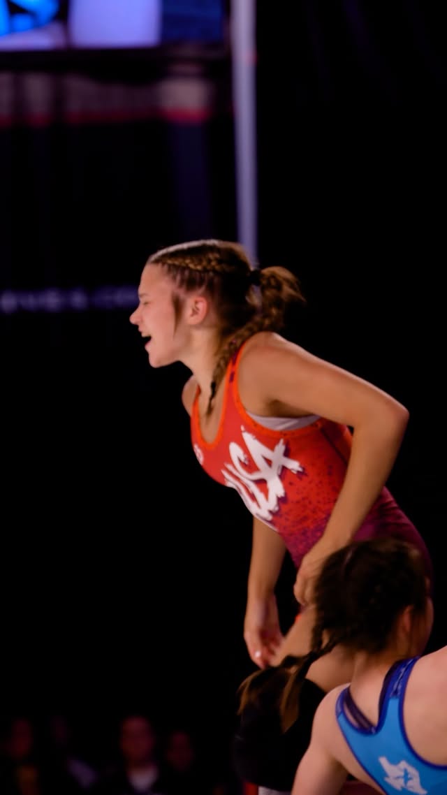 Instagram post by @pausaw_ for FloWrestling. Caption reads: Riley Karwowski adds one to the list of PA Fargo....
