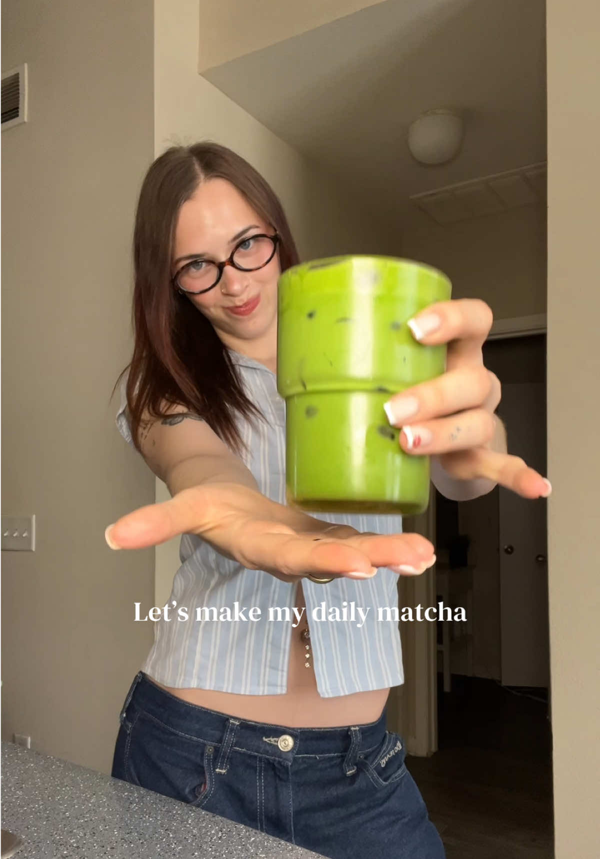 TikTok post by @trinitylg for Chazoku. Caption reads: [...] make the same matcha I make EVERY. DAY.....