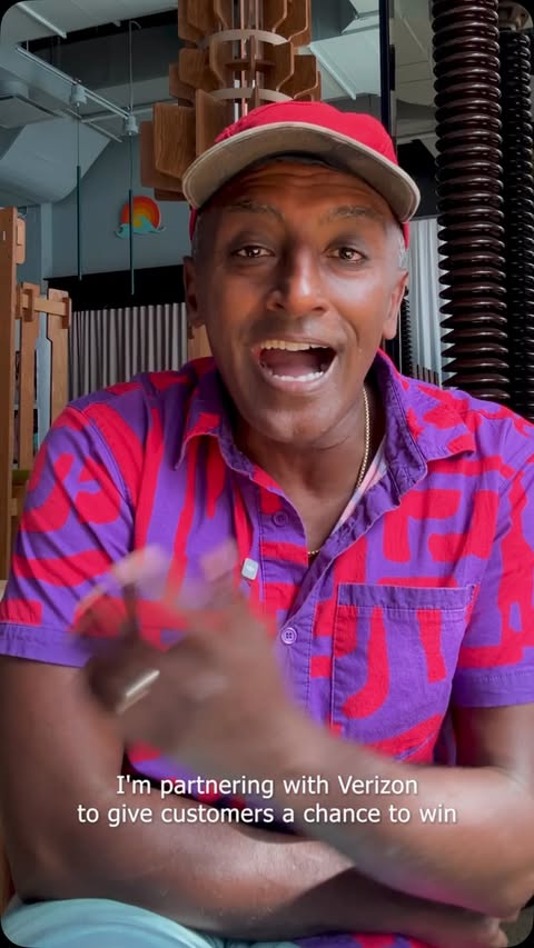 Instagram post by @marcuscooks for Verizon. Caption reads: Calling all @Verizon customers! Enter now for a....