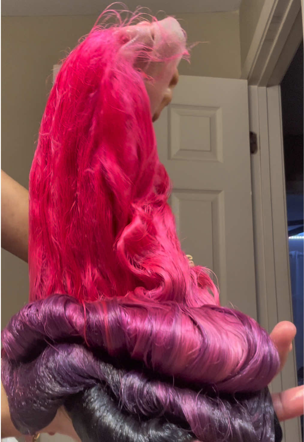 TikTok post by @lacedbylaniiii for ITODAY Hair. Caption reads: everything 🩷💜🖤 !! 😍😍😍 wig : @ITODAY HAIR 🎀....