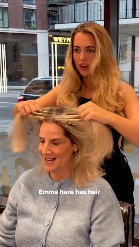 Instagram post by @hair.by.suzi for Framar. Caption reads: [...] @moroccanoilpro Hairdryer: @Dyson Comb:....