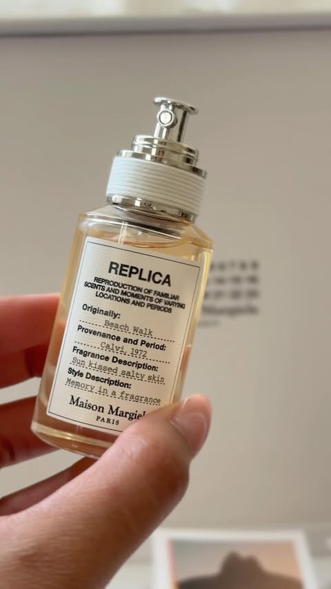 Instagram post by @_andreinamart for Maison Margiela Fragrances. Caption reads: Summer fragrances 🌊☀️....