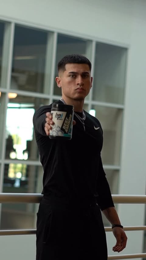 Instagram post by @lperroguero for BPI Sports. Caption reads: BCAA’s are the butter to my bread as a Natural....