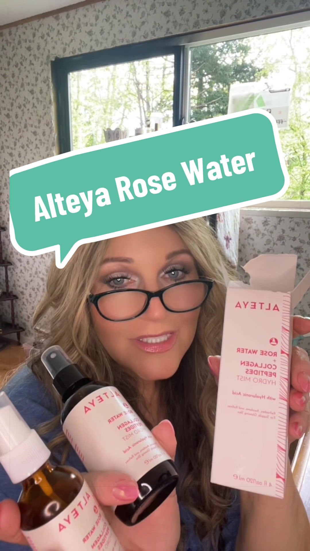 TikTok post by @thisoldthing2 for Alteya Organics. Caption reads: #alteyaorganics #alteyarosewater #skincareover30....