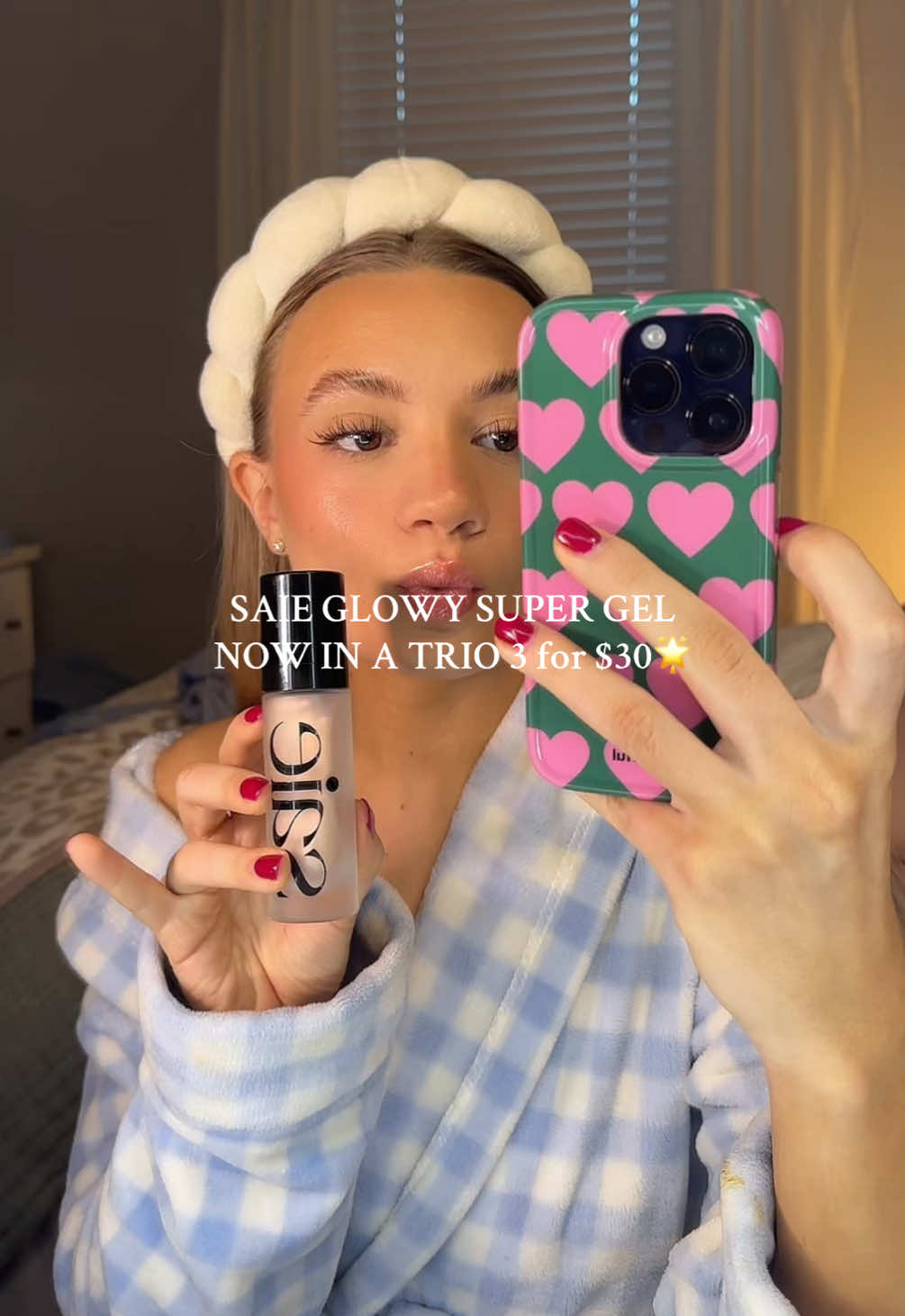 TikTok post by @tayhornsby for Saie hello. Caption reads: Shop before they’re gone👏🏼🤍 @Saie #makeup....