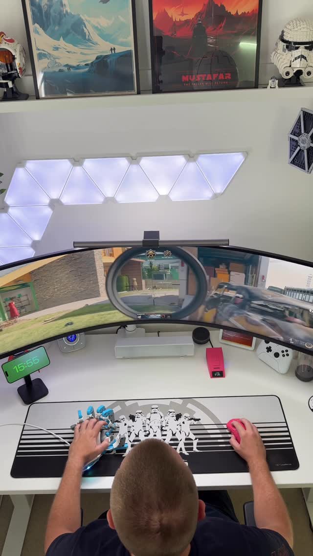 Instagram post by @developeradam for DAREU. Caption reads: Controller ❌ Mouse ✅ This is the AE6 Pro gaming....