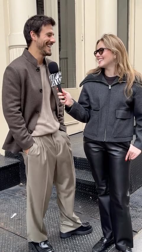 Instagram post by @whatpeoplearewearing for Theory. Caption reads: Taking over the streets of Soho with @theory__ to....