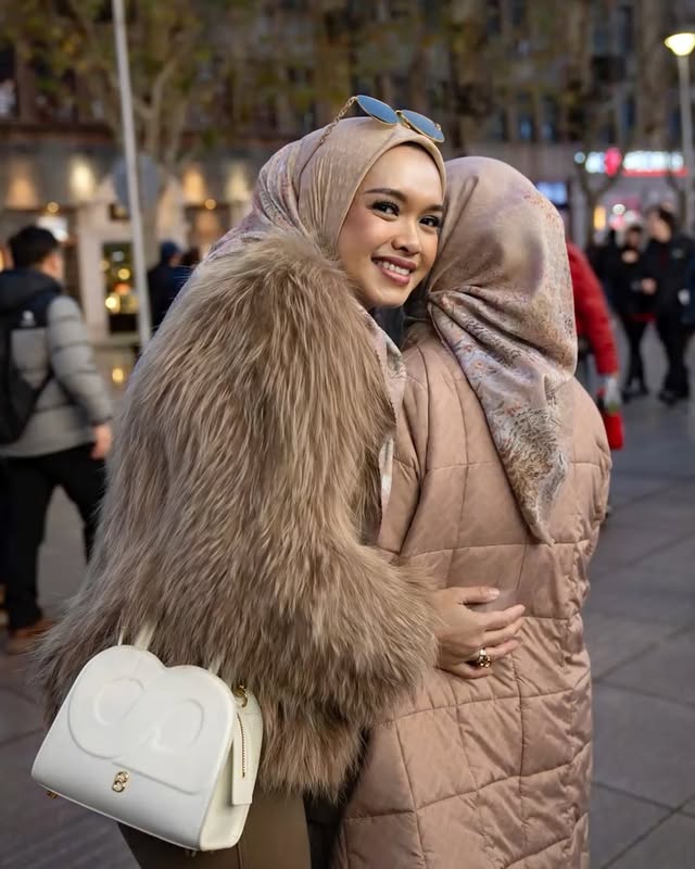 Instagram post by @lindaanggrea for BUTTONSCARVES. Caption reads: Sebelum kita menutup cerita liburan ini, Kakak....