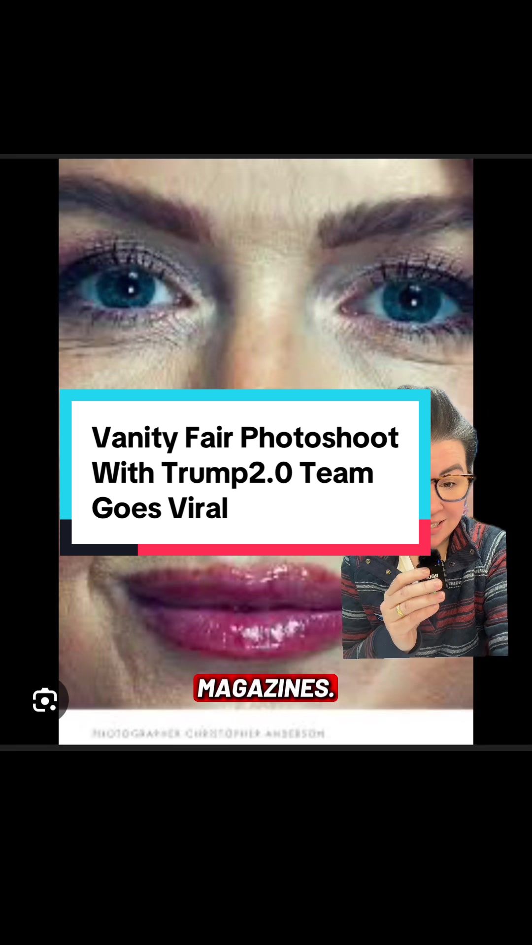 TikTok post by @underthedesknews for Vanity Fair. Caption reads: Art doesn’t lie. @Vanity Fair .