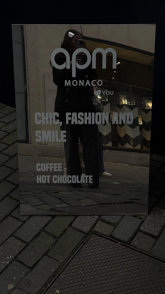 Instagram post by @sarahhcortess for APM Monaco. Caption reads: Coffee moments with @apmmonaco ✨

Invitation |....