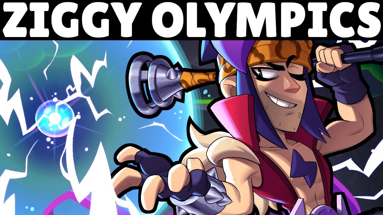 YouTube post by @KairosGaming for Supercell. Caption reads: Ziggy CAN'T Miss with Auto-Aim! | 16 OLYMPICS....
