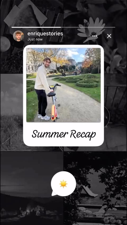 Instagram post by @enriquestories for WhatsApp. Caption reads: save this for your summer recap Status....
