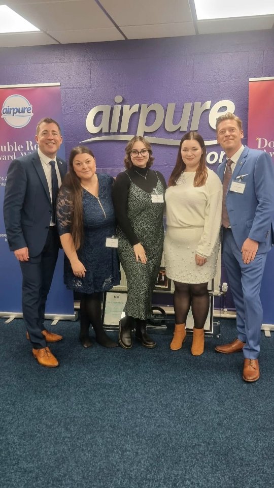 Instagram post by @lifewiththequinns for AirPure. Caption reads: [...] had a very special trip to @airpureuk HQ to....